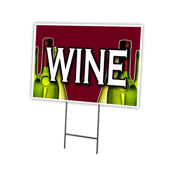 Signmission Wine Yard Sign & Stake outdoor plastic coroplast window, C-1216-DS-Wine C-1216-DS-Wine - main